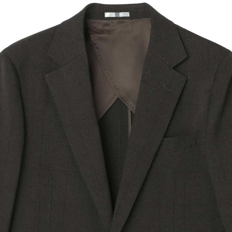 シルバーライン 【CLASSICO TAPERED】【秋冬】コーディネートパンツ付き/2釦シングルスーツ 1タック/ブラウン×グレンチェック+ブラックソリッドパンツ/ウエストムーブ/4S SUSTAINABILITY&ECOLOGY FABRIC/※パンツ裾上げ済仕様 茶濃色