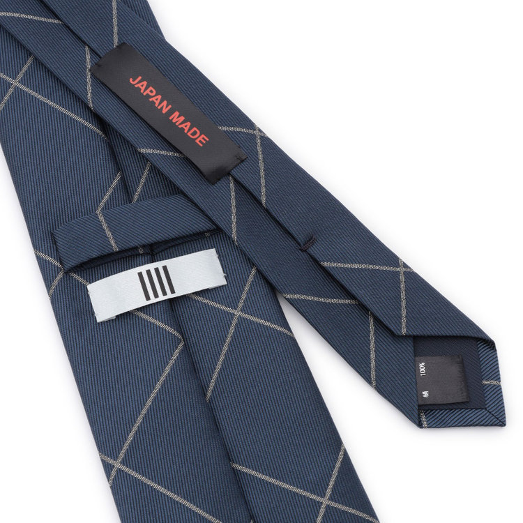 シルバーライン 【発送在庫あり】【SL】シルクチェックネクタイ 8.5cm幅/ネイビー/JAPAN MADE その他