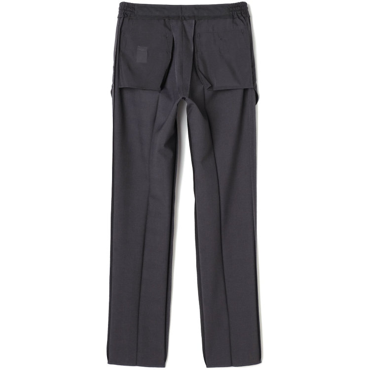 ブラックライン 【SLIM TAPERED】【春夏】0タックテーパードパンツ/グレー×グレンチェック/ウエストシャーリング/4S SUSTAINABILITY&ECOLOGY FABRIC「ウォッシャブル」「ストレッチ」/※裾上げ済仕様 グレー濃色