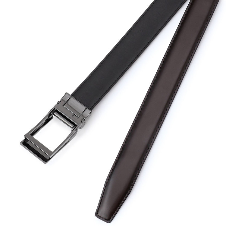 シルバーライン 【フリーアジャスト仕様/5mm間隔/32段階】バックルベルト 2.9cm幅/ダークブラウン(ウエスト94cmまで対応) 茶濃色