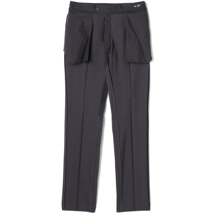 ブラックライン 【SLIM TAPERED】【春夏】0タックテーパードパンツ/グレー×グレンチェック/ウエストシャーリング/4S SUSTAINABILITY&ECOLOGY FABRIC「ウォッシャブル」「ストレッチ」/※裾上げ済仕様 グレー濃色