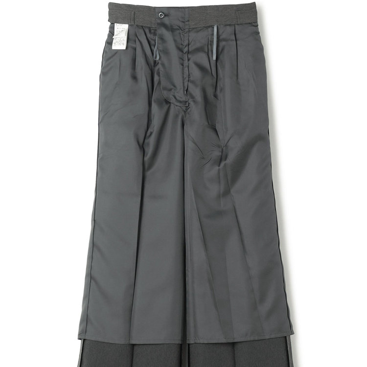 シルバーライン 【SL】【秋冬】6釦2掛けダブルワイドパンツスーツ/グレーグリーン/ウエスト内側アジャスター/ウォッシャブル/※裾上げ済み仕様 グレー濃色