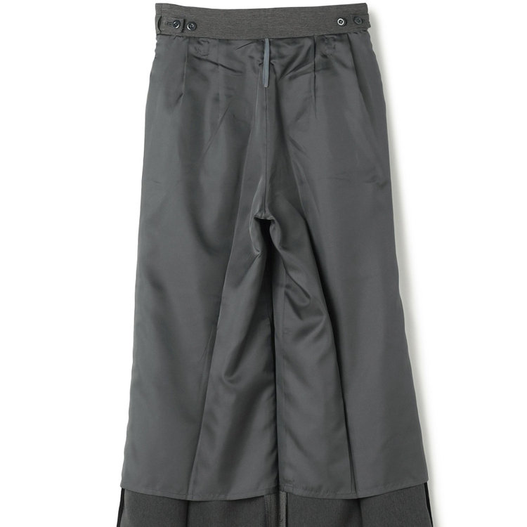 シルバーライン 【SL】【秋冬】6釦2掛けダブルワイドパンツスーツ/グレーグリーン/ウエスト内側アジャスター/ウォッシャブル/※裾上げ済み仕様 グレー濃色