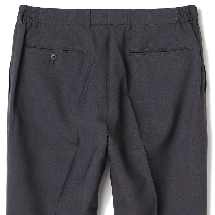 ブラックライン 【SLIM TAPERED】【春夏】0タックテーパードパンツ/グレー×グレンチェック/ウエストシャーリング/4S SUSTAINABILITY&ECOLOGY FABRIC「ウォッシャブル」「ストレッチ」/※裾上げ済仕様 グレー濃色