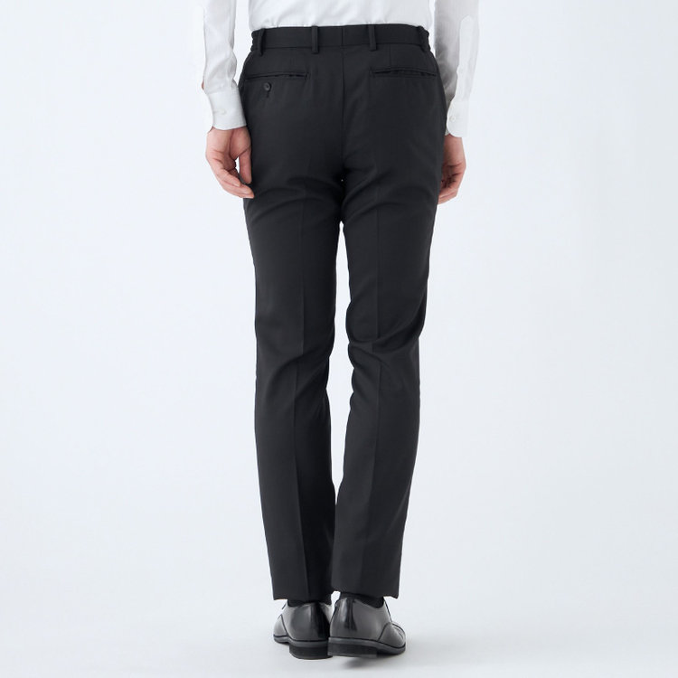 ブラックライン 【KSW】【年間】2釦シングルスーツ 0タック/ブラック/ウエストシャーリング/ウォッシャブル/MOVING STRETCH/※裾上げ必要 黒