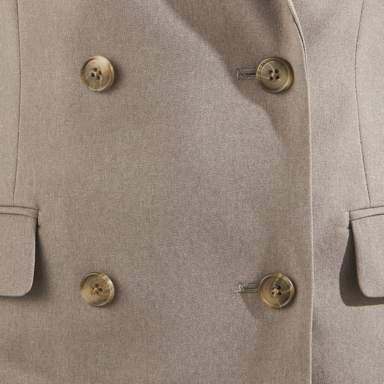 シルバーライン 【RELAX WIDE】【秋冬】 ダブルジャケットワイドパンツスーツ/グレイッシュベージュ/4S SUSTAINABILITY&ECOLOGY FABRIC/※パンツ裾上げ済仕様 茶淡色