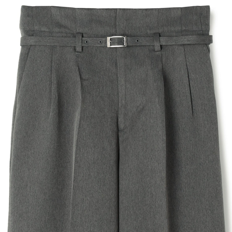 シルバーライン 【SL】【秋冬】6釦2掛けダブルワイドパンツスーツ/グレーグリーン/ウエスト内側アジャスター/ウォッシャブル/※裾上げ済み仕様 グレー濃色