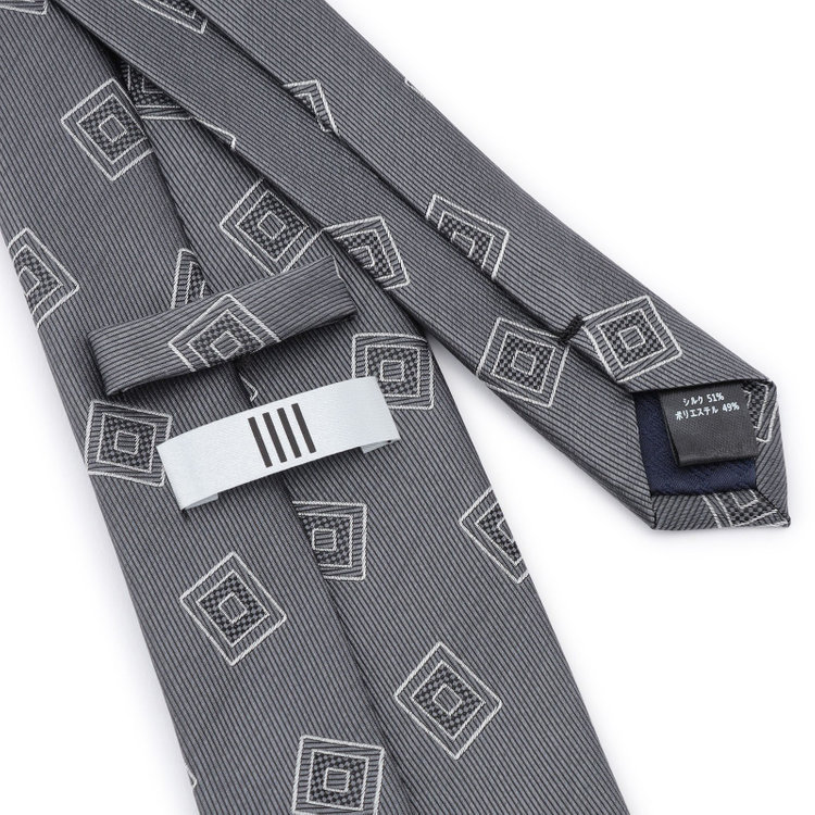 シルバーライン 【SILVER LINE】シルクブレンド小紋ネクタイ 8.0cm幅/グレー その他