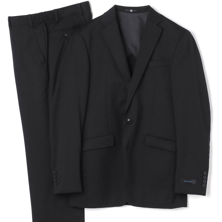 ブラックライン 【KSW】【年間】2釦シングルスーツ 0タック/ブラック/ウエストシャーリング/ウォッシャブル/MOVING STRETCH/※裾上げ必要 黒