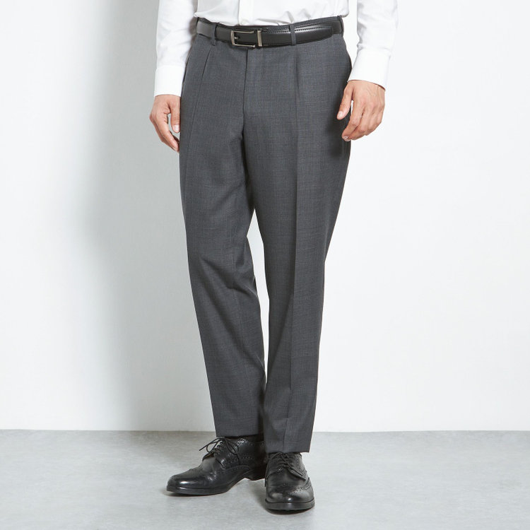 シルバーライン 【CLASSICO TAPERED】【春夏】1タックテーパードパンツ/グレー/ウエストムーブ/※裾上げ必要 グレー中間