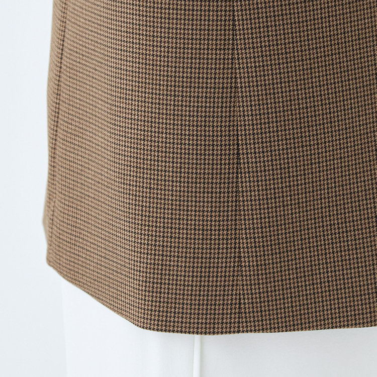 スーツセレクト 【RELAX TAPERED_2】【秋冬】4釦1掛けダブルジャケット/ブラウン×ガンクラブチェック/ウォッシャブル ブラウン系(茶)