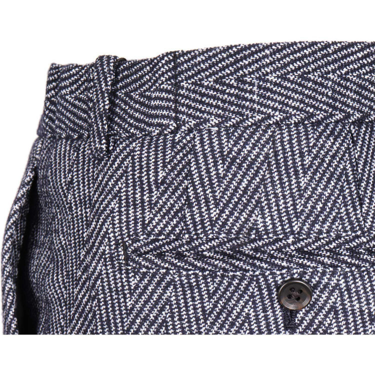 スーツセレクト 【WEB限定/OUTLET】【RBC】【秋冬】1タックテーパードパンツ/ネイビー＆ホワイト×シャンブレーヘリンボーン/シャーリング仕様/ウォシャブル ネイビー系(紺)