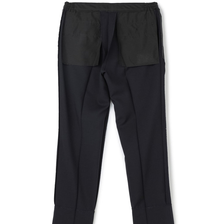 ブラックライン 【WEB限定】【発送在庫あり】【SLIM TAPERED】【年間】ウォッシャブル0タックテーパードパンツ/ネイビー/ウエストシャーリング仕様/裾上げ済仕様 紺中間