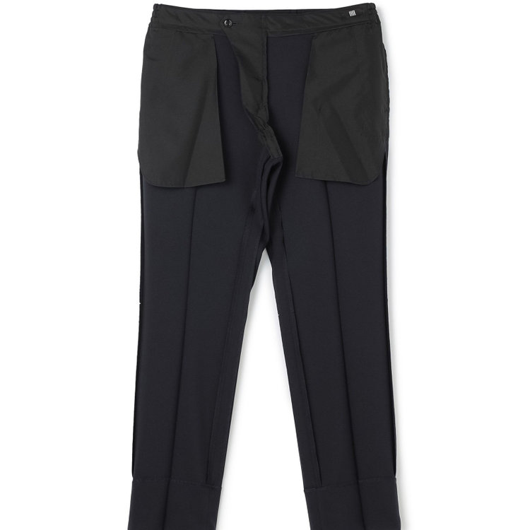 ブラックライン 【WEB限定】【発送在庫あり】【SLIM TAPERED】【年間】ウォッシャブル0タックテーパードパンツ/ネイビー/ウエストシャーリング仕様/裾上げ済仕様 紺中間