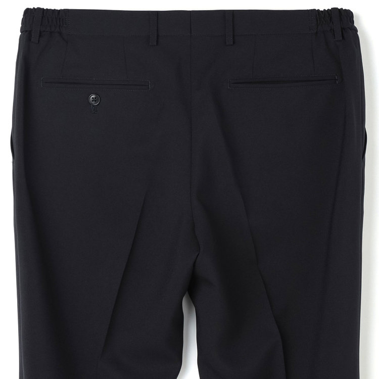 ブラックライン 【WEB限定】【発送在庫あり】【SLIM TAPERED】【年間】ウォッシャブル0タックテーパードパンツ/ネイビー/ウエストシャーリング仕様/裾上げ済仕様 紺中間