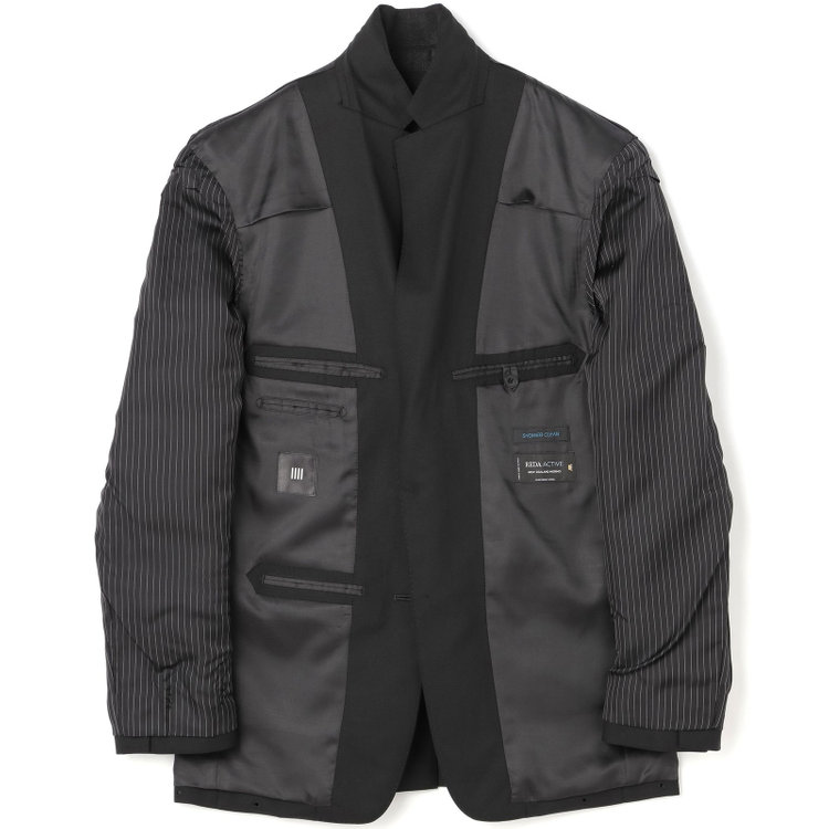 ブラックライン 【SLIM TAPERED_2】【春夏】2釦シングルスーツ 0タック/ブラック×ソリッド/ウエストムーブ/REDA ACTIVE/NEW ZEALAND WOOL MERINO/SHOWER CLEAN/※裾上げ必要 黒