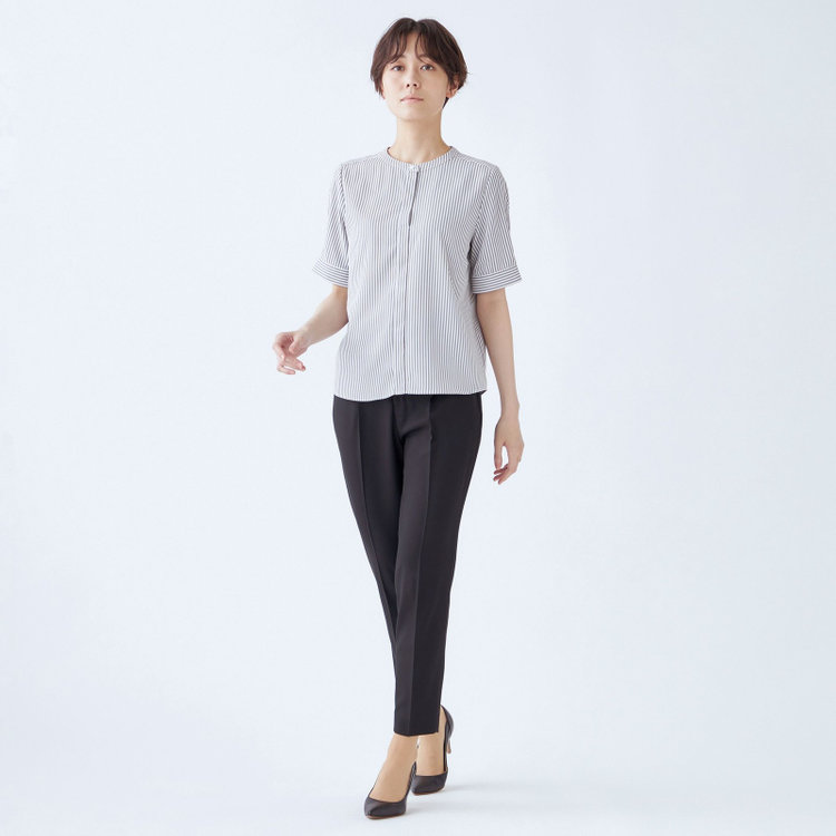 シルバーライン 【SILVER LINE/5分袖】プルオーバー/グレー＆ホワイト×ストライプ グレー淡色