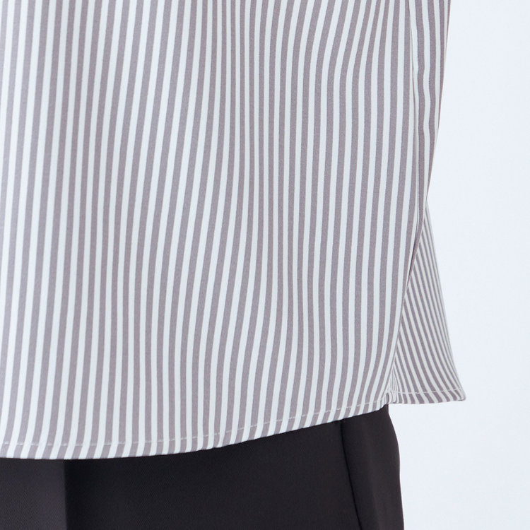 シルバーライン 【SILVER LINE/5分袖】プルオーバー/グレー＆ホワイト×ストライプ グレー淡色