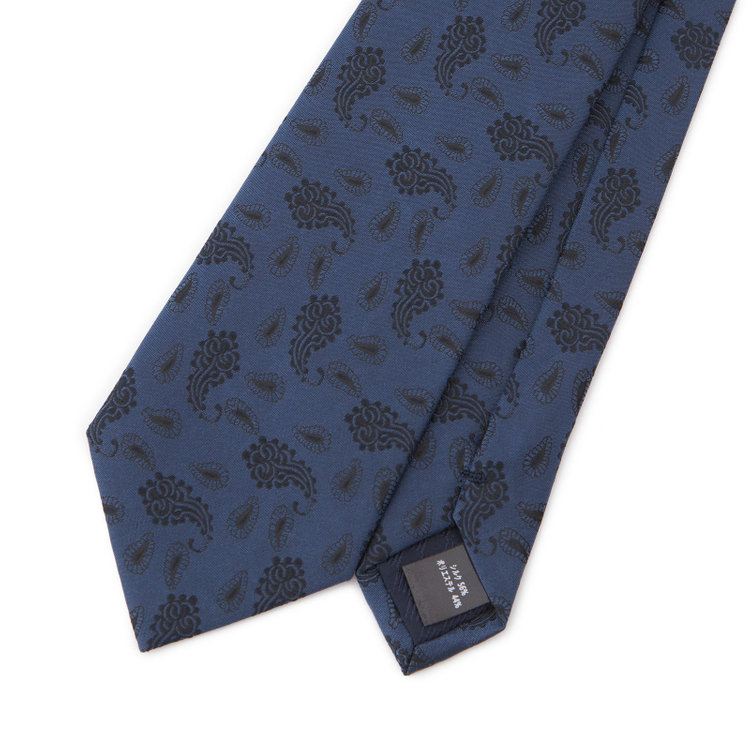 ブラックライン 【BLACK LINE】シルクブレンドペイズリーネクタイ 7.5cm幅/ネイビー その他
