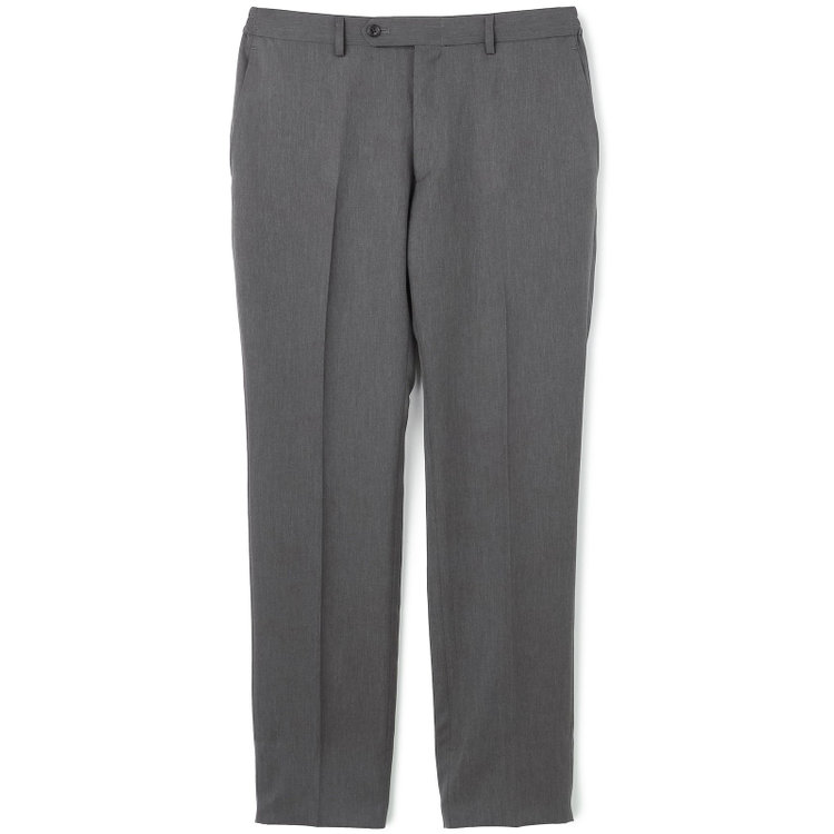 ブラックライン 【WEB限定】【発送在庫あり】【SLIM TAPERED】【年間】ウォッシャブル0タックテーパードパンツ/グレー×シャドーストライプ/ウエストシャーリング仕様/裾上げ済仕様 グレー中間