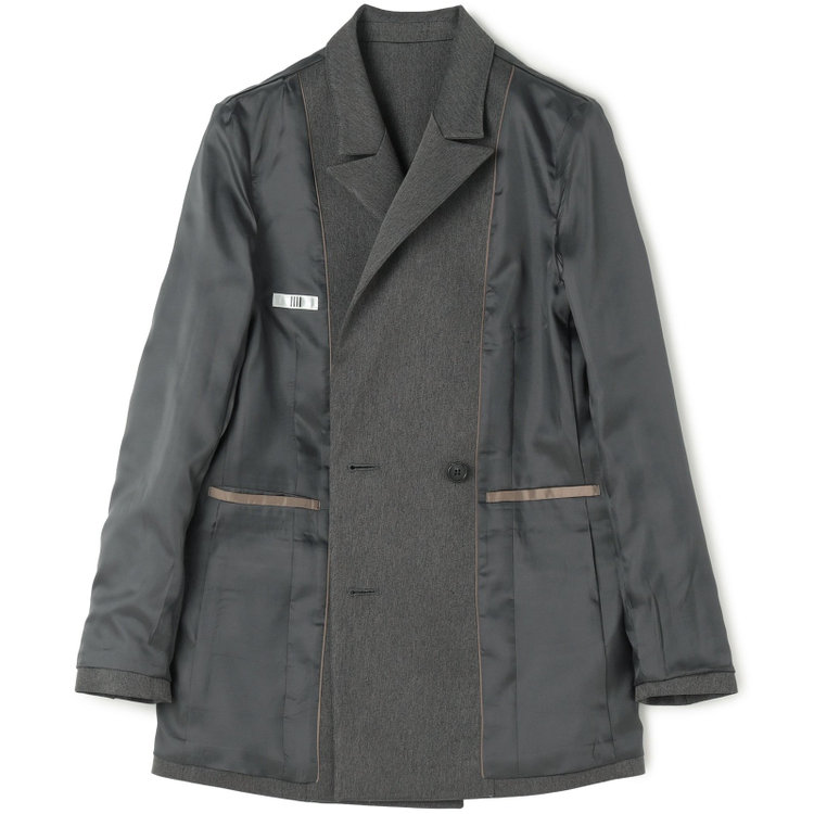 シルバーライン 【SL】【秋冬】6釦2掛けダブルワイドパンツスーツ/グレーグリーン/ウエスト内側アジャスター/ウォッシャブル/※裾上げ済み仕様 グレー濃色