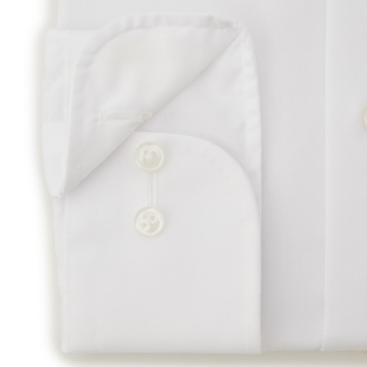 シルバーライン 【SILVER LINE】【形態安定】レギュラーカラードレスワイシャツ/ホワイト×ブロード (無地) 白