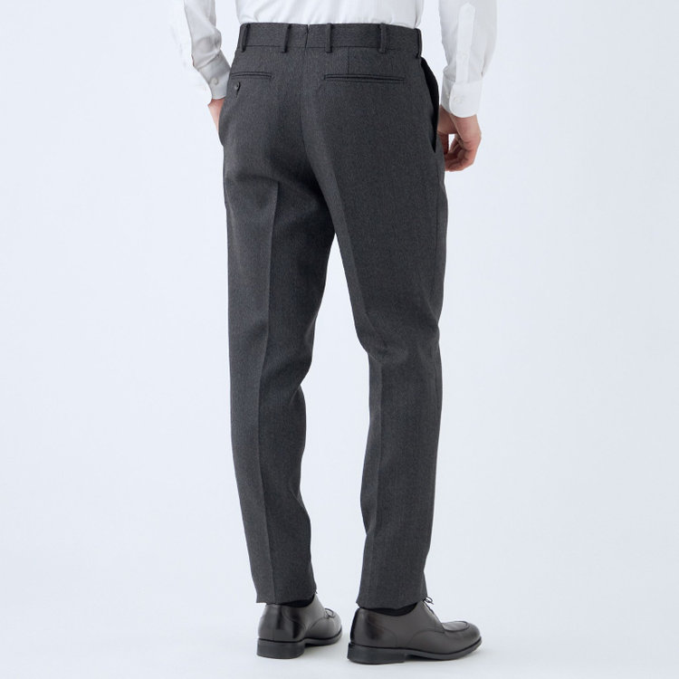 シルバーライン 【CLASSICO TAPERED】【秋冬】3釦段返りシングルスーツ 2タック/グレー×ヘリンボーン/ウエストムーブ/MARZOTTO/※裾上げ必要 グレー濃色