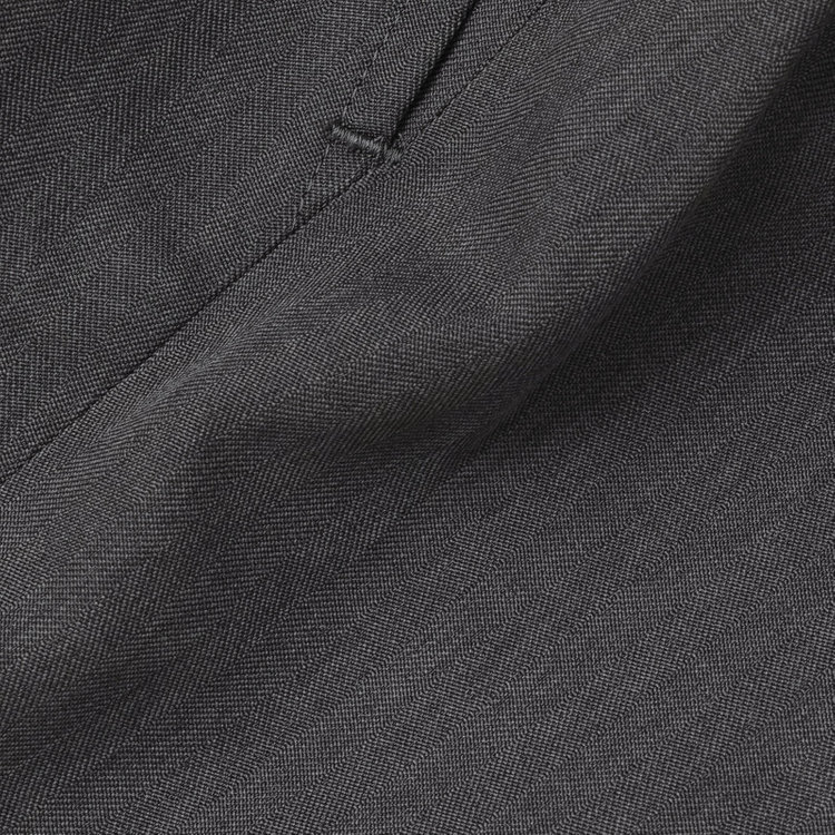 ブラックライン 【WEB限定】【発送在庫あり】【SLIM TAPERED】【年間】ウォッシャブル0タックテーパードパンツ/グレー×シャドーストライプ/ウエストシャーリング仕様/裾上げ済仕様 グレー中間