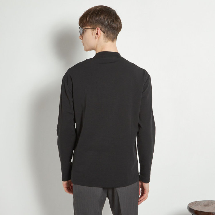 スーツセレクト 【RBC】モックネックロングTシャツ/ブラック/「吸汗速乾」「接触冷感」「UV加工」 黒