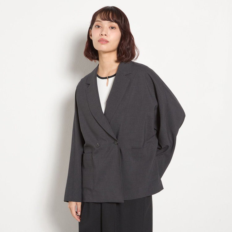 シルバーライン 【SILVER LINE】【春夏】2釦1掛けダブルジャケット/グレー/ウォッシャブル/Naturemier/4S SUSTAINABILITY&ECOLOGY FABRIC グレー濃色