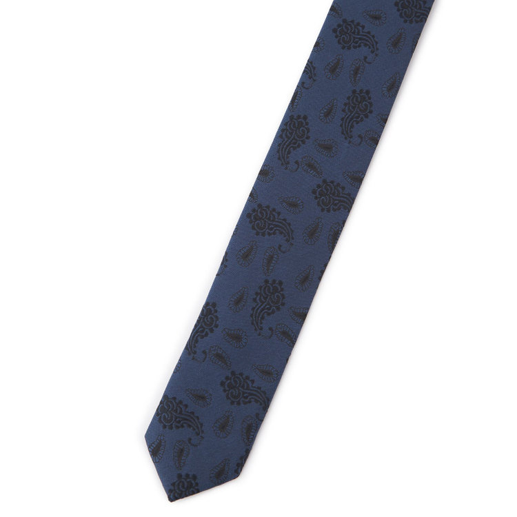 ブラックライン 【BLACK LINE】シルクブレンドペイズリーネクタイ 7.5cm幅/ネイビー その他