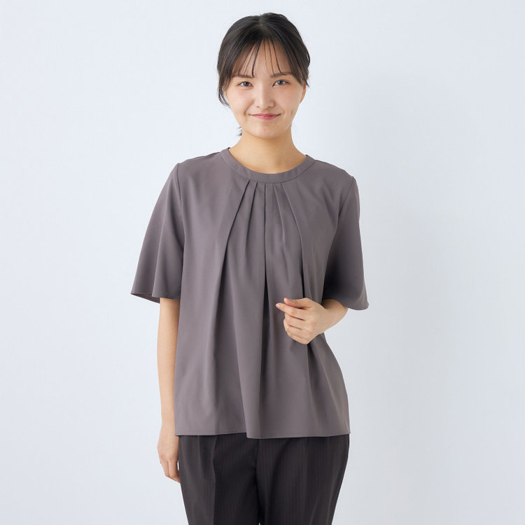 シルバーライン 【SILVER LINE/5分袖】2WAYチェーンビジュー付きプルオーバー/ダークグレー グレー濃色