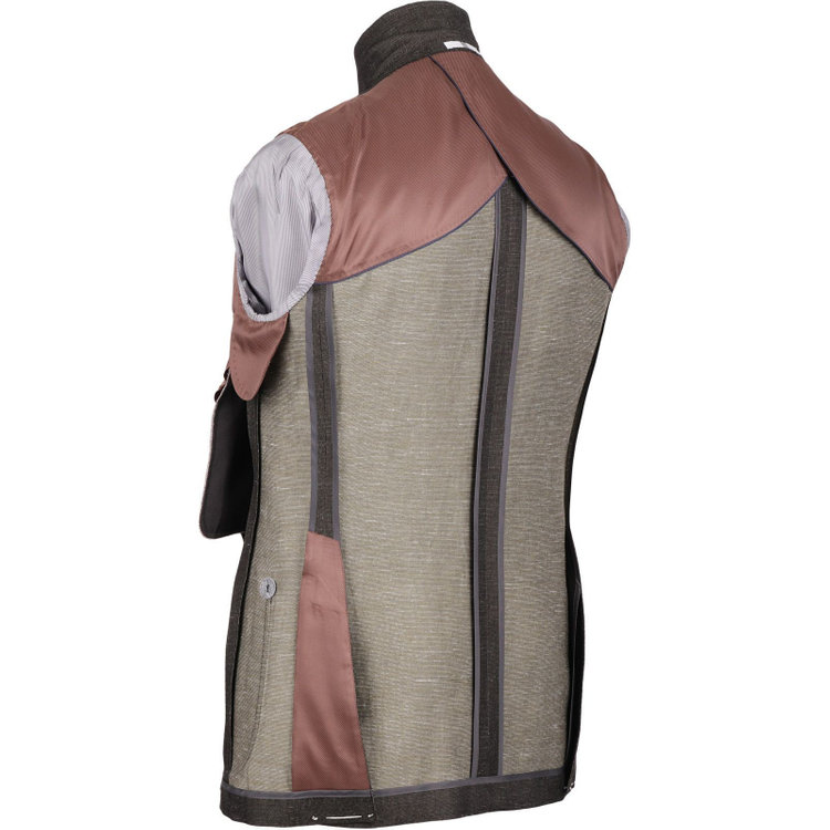 スーツセレクト 【WEB限定/OUTLET】【CLASSICO TAPERED】【春夏】コーディネートパンツ付き/3釦段返りシングルスーツ 2タック/カーキ+サンドブラウンパンツ/パッチポケット/サイドAJ＆シャーリング/MARZOTTO ブラウン系(茶)