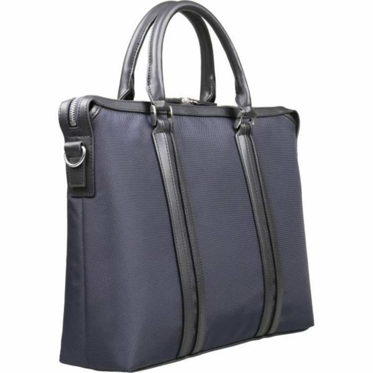 スーツセレクト ブリーフケース/ネイビー×ブラック/ショルダーストラップ付き ブラック系(黒)