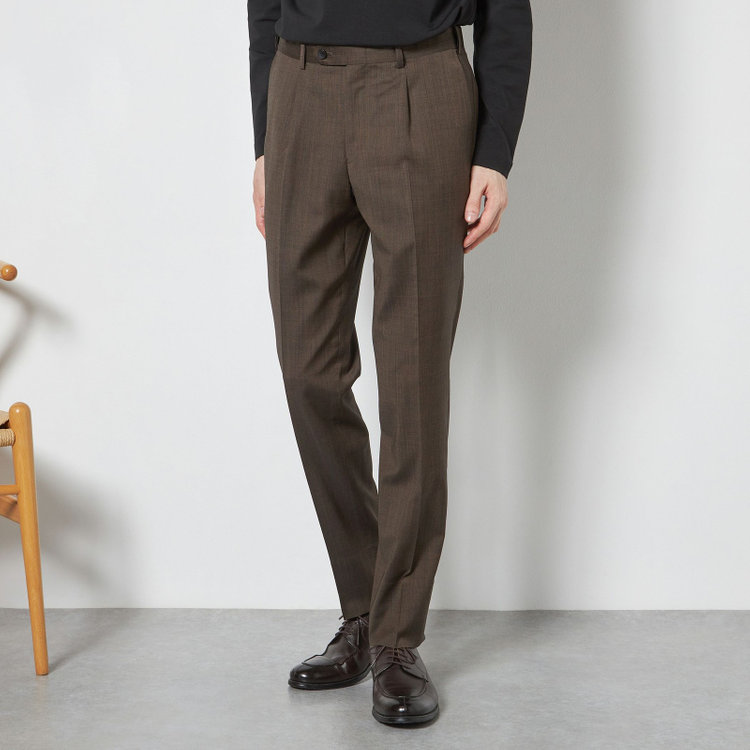 シルバーライン 【CLASSICO TAPERED】【春夏】2釦シングルスーツ 1タック/ブラウン/ウエストムーブ/REDA ACTIVE/NEW ZEALAND MERINO/SHOWER CLEAN/※パンツ裾上げ済仕様 茶濃色