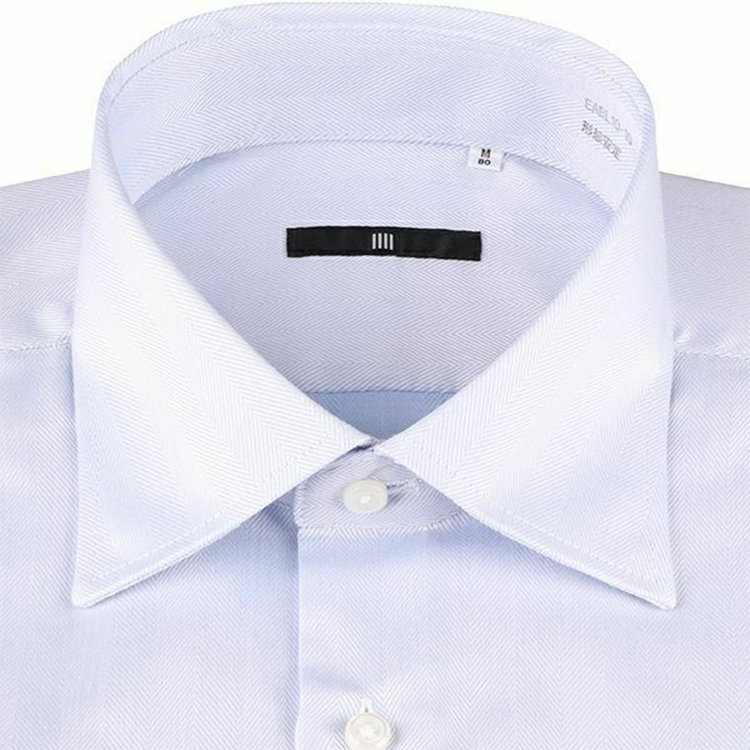 ブラックライン 【BLACK LINE】【形態安定】ワイドカラードレスワイシャツ/ブルー×ドビー 青淡色