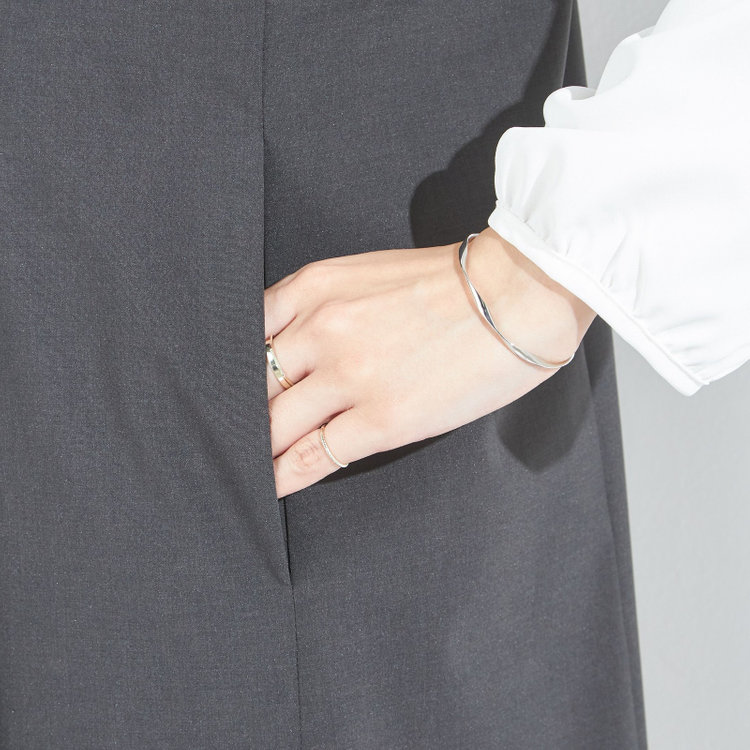 シルバーライン 【SL】【年間】ノーカラーダブル釦ジレ/ダークグレー/4S グレー中間