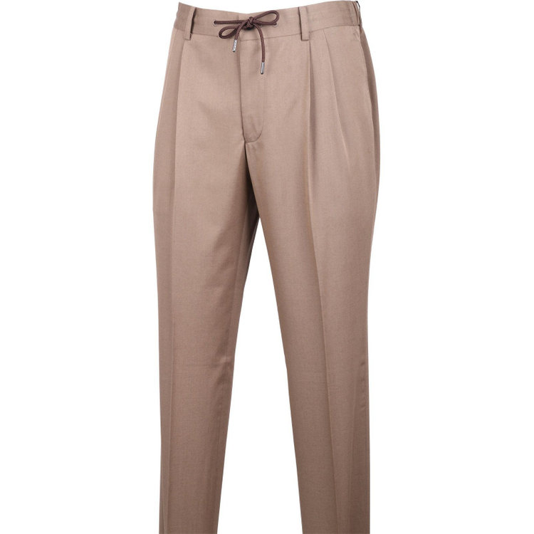 スーツセレクト 【WEB限定/OUTLET】【CLASSICO TAPERED】【春夏】コーディネートパンツ付き/3釦段返りシングルスーツ 2タック/カーキ+サンドブラウンパンツ/パッチポケット/サイドAJ＆シャーリング/MARZOTTO ブラウン系(茶)