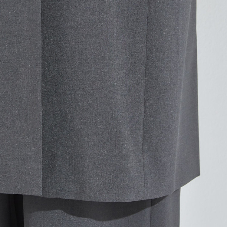 シルバーライン 【SL】【年間】ノーカラーダブル釦ジレ/ダークグレー/4S グレー中間