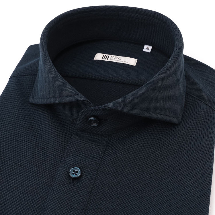 シルバーライン 【発送在庫あり】【RBC/五分袖】カッタウェイビズポロシャツ プルオーバータイプ/ネイビー/4S コットンブレンド 青濃色