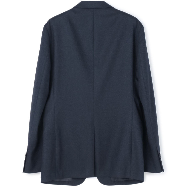 ブラックライン 【SLIM TAPERED_2】【秋冬】2釦シングルスーツ 0タック/ネイビー×ツイル/ウエストシャーリング/4S SUSTAINABILITY&ECOLOGY FABRIC/ウォッシャブル/※パンツ裾上げ済仕様 紺中間