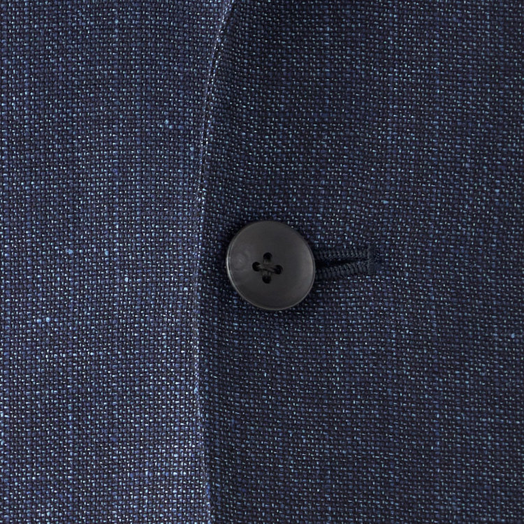 シルバーライン 【発送在庫あり】【CLASSICO TAPERED】【春夏】リネンブレンド3釦段返りシングルジャケット/ネイビー/パッチポケット/MARZOTTO 紺中間
