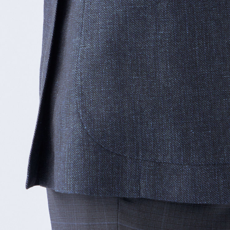 シルバーライン 【発送在庫あり】【CLASSICO TAPERED】【春夏】リネンブレンド3釦段返りシングルジャケット/ネイビー/パッチポケット/MARZOTTO 紺中間