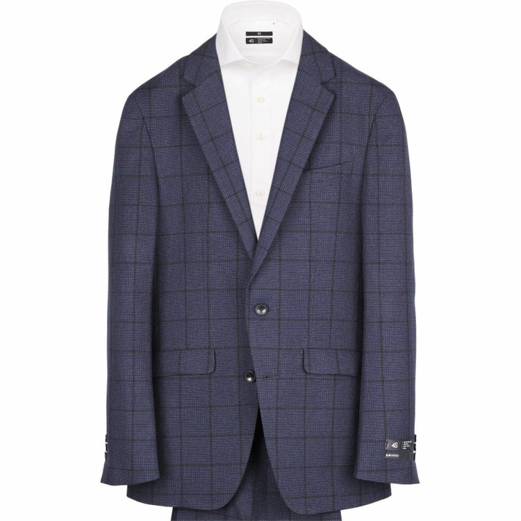 スーツセレクト 【WEB限定/OUTLET】【SLIM TAPERED_2】【秋冬】コーディネートパンツ付き/2釦シングルスーツ 0タック/ネイビー×チェック+グレーソリッドパンツ/4S ネイビー系(紺)
