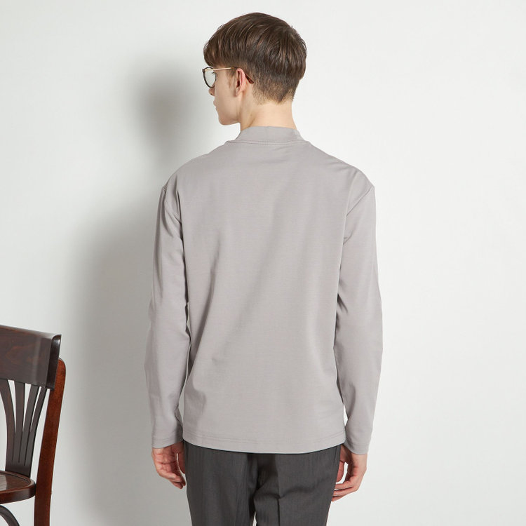 スーツセレクト 【RBC】モックネックロングTシャツ/グレー/「吸汗速乾」「接触冷感」「UV加工」 グレー淡色