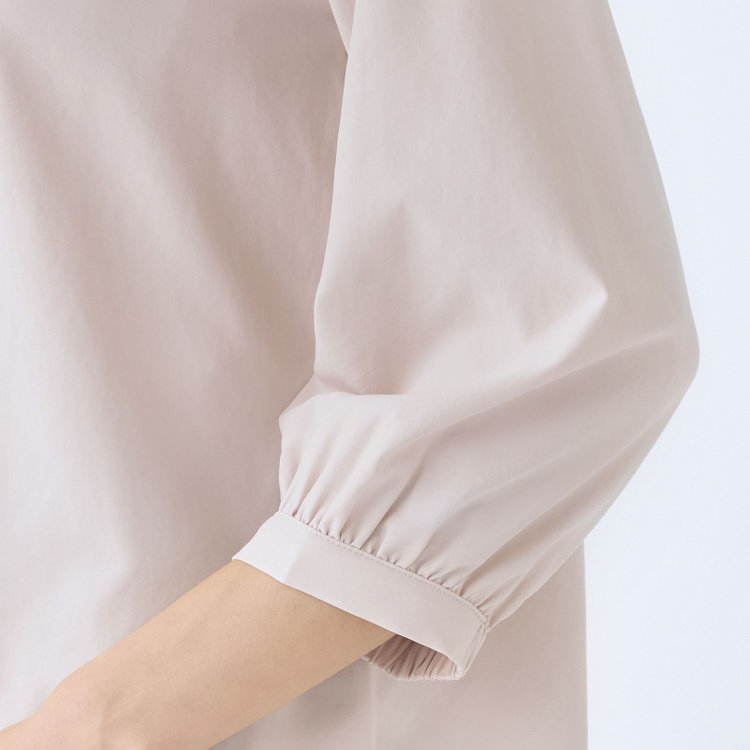 シルバーライン 【SILVER LINE/7分袖】タイ付き2WAYプルオーバー/ピンク/「ウォッシャブル可能」「2WAYストレッチ」「防シワ」「UV加工」「接触冷感」「透け軽減」 赤淡色