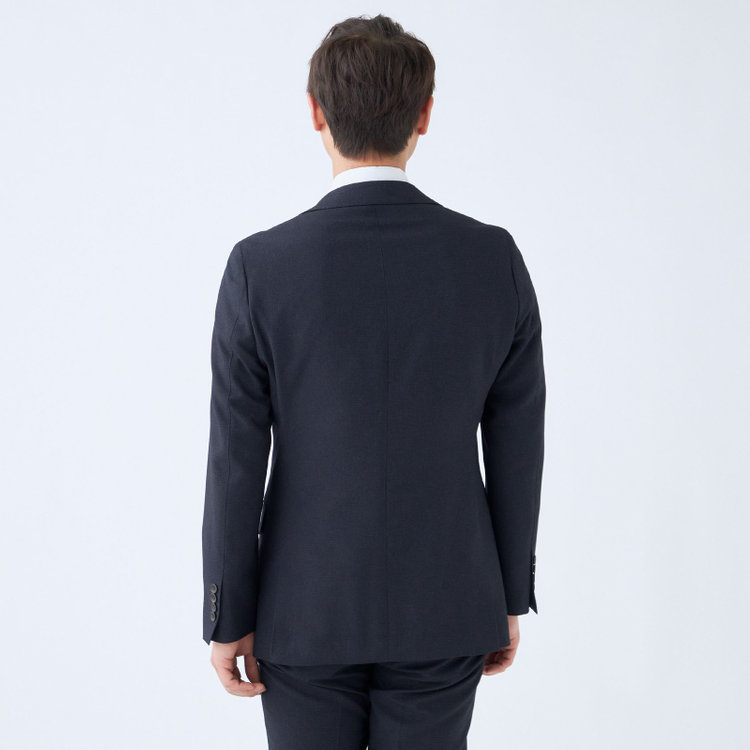 シルバーライン 【CLASSICO TAPERED】【秋冬】2釦シングルスーツ 1タック/ネイビー×ドビー/ウエストムーブ/4S SUSTAINABILITY&ECOLOGY FABRIC/※パンツ裾上げ済仕様 紺濃色