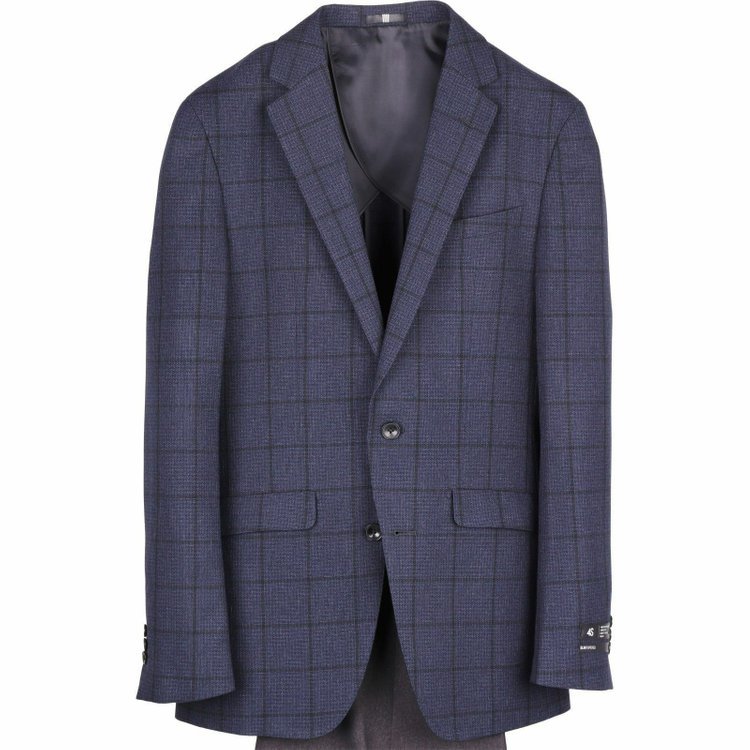 スーツセレクト 【WEB限定/OUTLET】【SLIM TAPERED_2】【秋冬】コーディネートパンツ付き/2釦シングルスーツ 0タック/ネイビー×チェック+グレーソリッドパンツ/4S ネイビー系(紺)