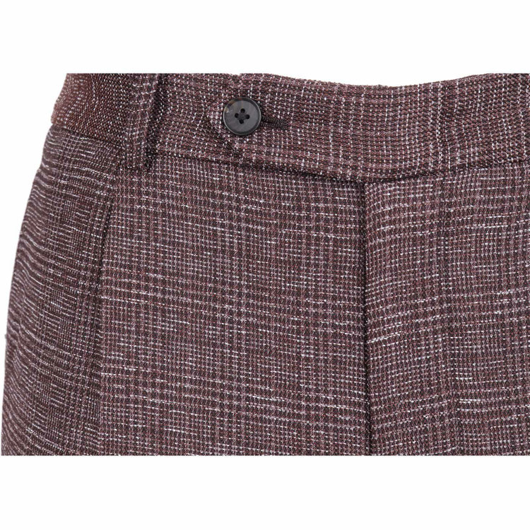 スーツセレクト 【WEB限定/OUTLET】【RBC】【春夏】1タックテーパードパンツ/ブラウン×チェック/ウエストシャーリング ブラウン系(茶)