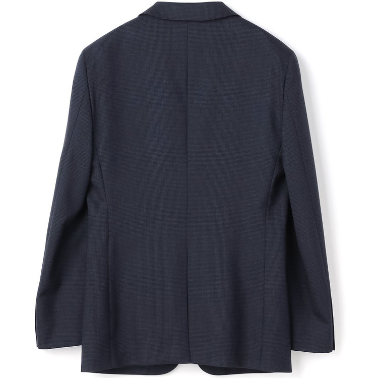 ブラックライン 【SLIM TAPERED_2】【秋冬】2釦シングルスーツ 0タック/ネイビー＆ブラック×ハウンドトゥース/ウエストシャーリング/4S SUSTAINABILITY&ECOLOGY FABRIC/※パンツ裾上げ済仕様 紺中間